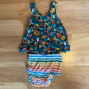 Posh Peanut Baby Girl’s Rio V-Neck Peplum & Bloomer Set